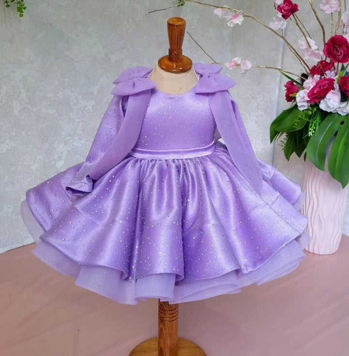 3m / Purple Sunnypetal Purple Satin/Tulle Flower Girl Dresses Rhinestones Embellished Princess Tutu Dress