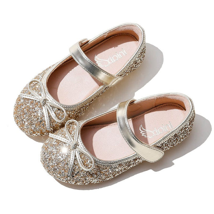 5 Toddler / Gold Sunnypetal Toddler/Little Girls Sequins Mary Jane Ballerina Flats Shoes Party Dress Shoes