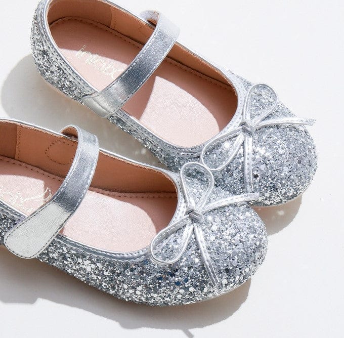 5 Toddler / Silver Sunnypetal Toddler/Little Girls Sequins Mary Jane Ballerina Flats Shoes Party Dress Shoes