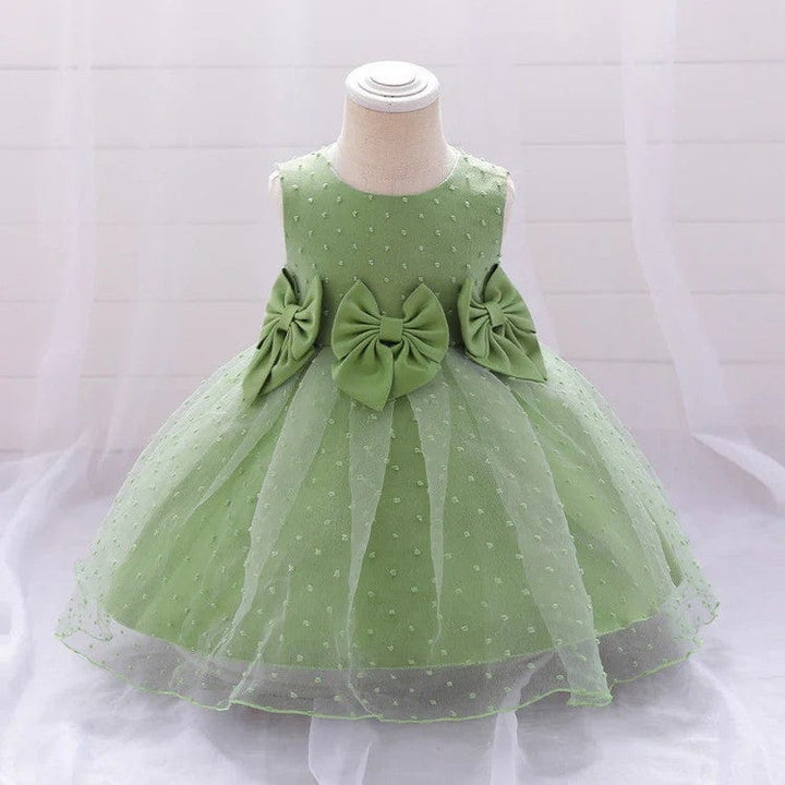 6m / Sage Green Sunnypetal Ball Gown Sleeveless Ankle-Length Tulle Toddler Flower Girl Dresses with Bow Knot