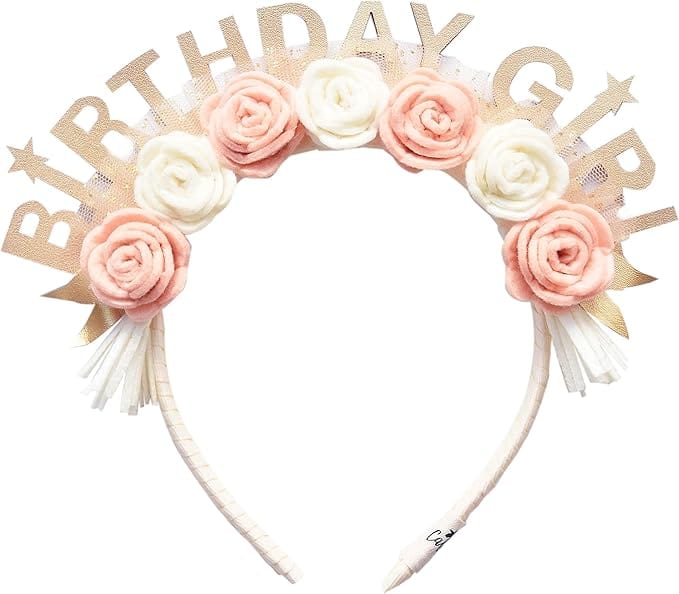 Peach Birthday Girl Sunnypetal Toddler Birthday Girl Floral Headband