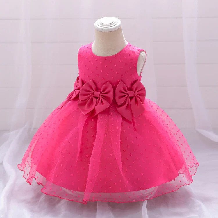 Sunnypetal Ball Gown Sleeveless Ankle-Length Tulle Toddler Flower Girl Dresses with Bow Knot