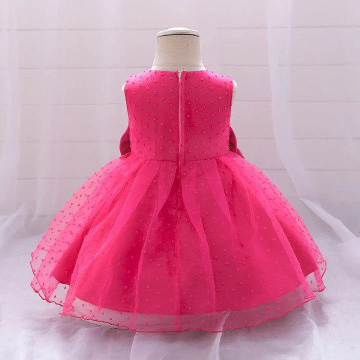 Sunnypetal Ball Gown Sleeveless Ankle-Length Tulle Toddler Flower Girl Dresses with Bow Knot