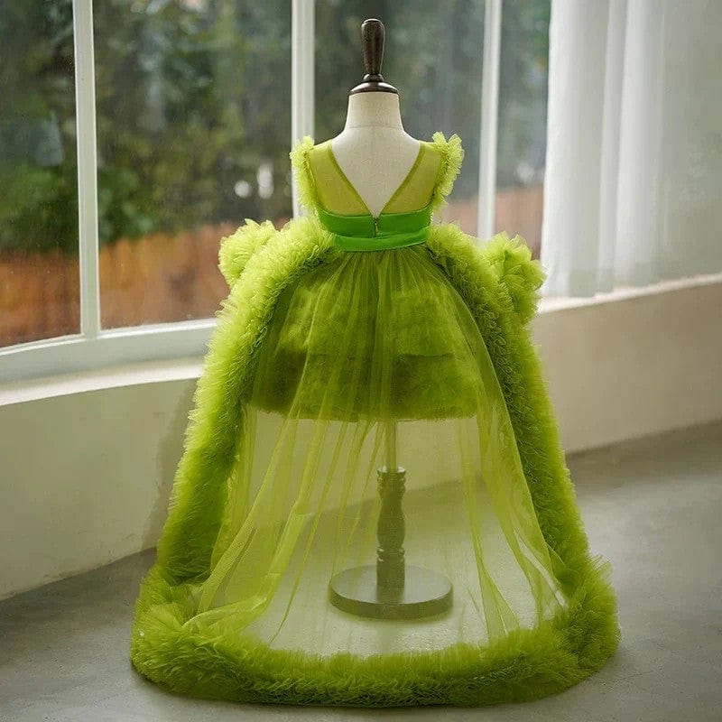 Sunnypetal Exquisite Tulle Asymmetrical Ball-Gown Birthday Party Baby Girl Dress