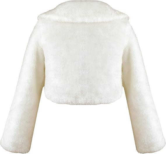 Sunnypetal Girls Cozy Faux Fur Shrug Bolero Jacket Dress Coat