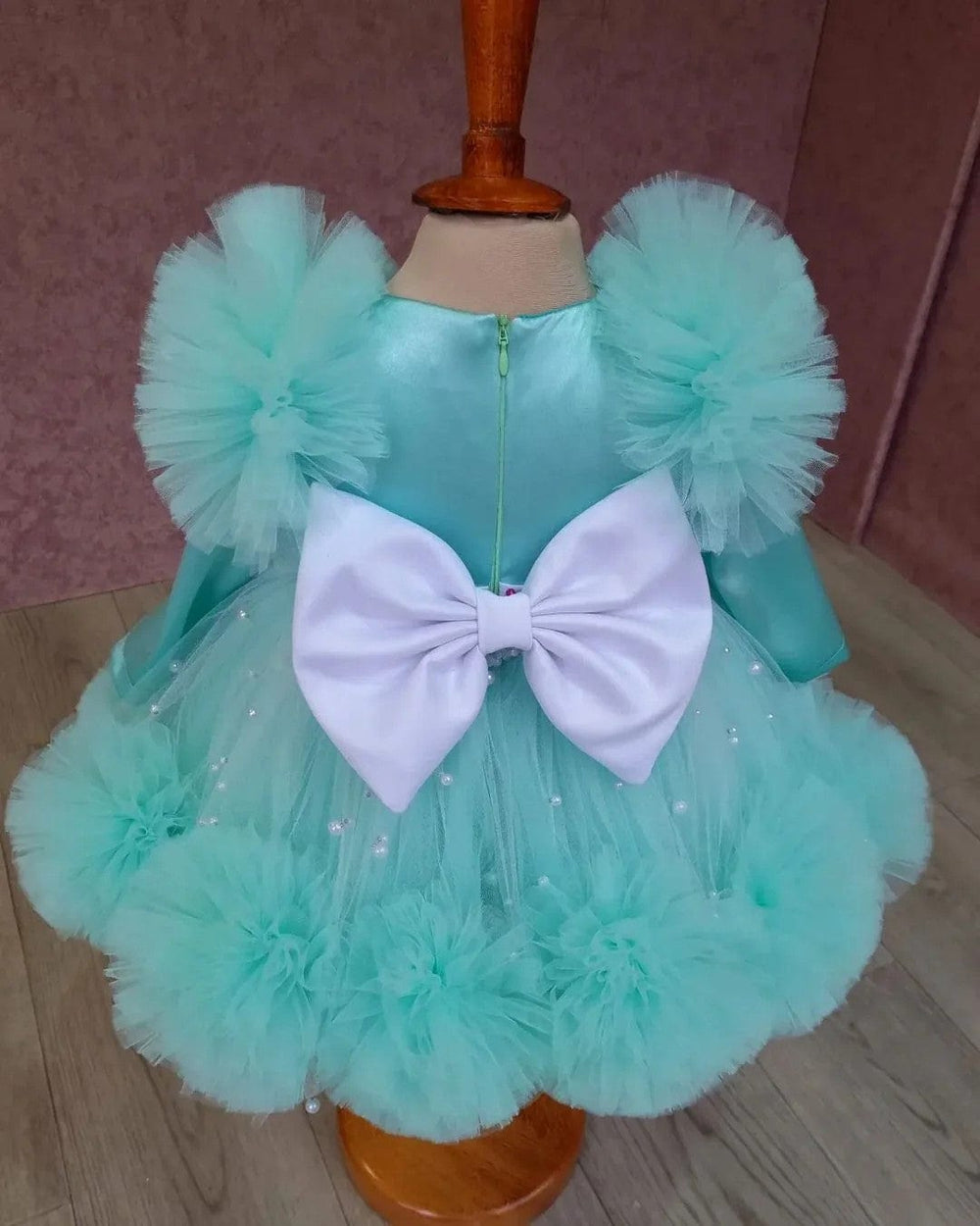 Sunnypetal Princess Tulle Knee-Length Baby Toddler Birthday Party Dresses