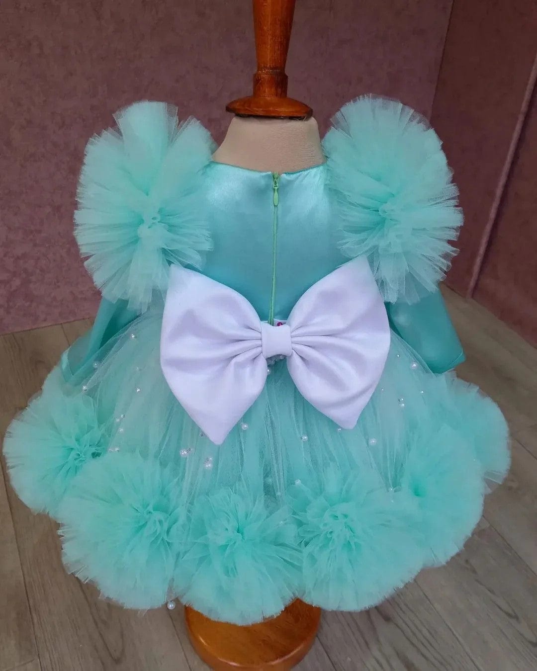 Sunnypetal Princess Tulle Knee-Length Baby Toddler Birthday Party Dresses