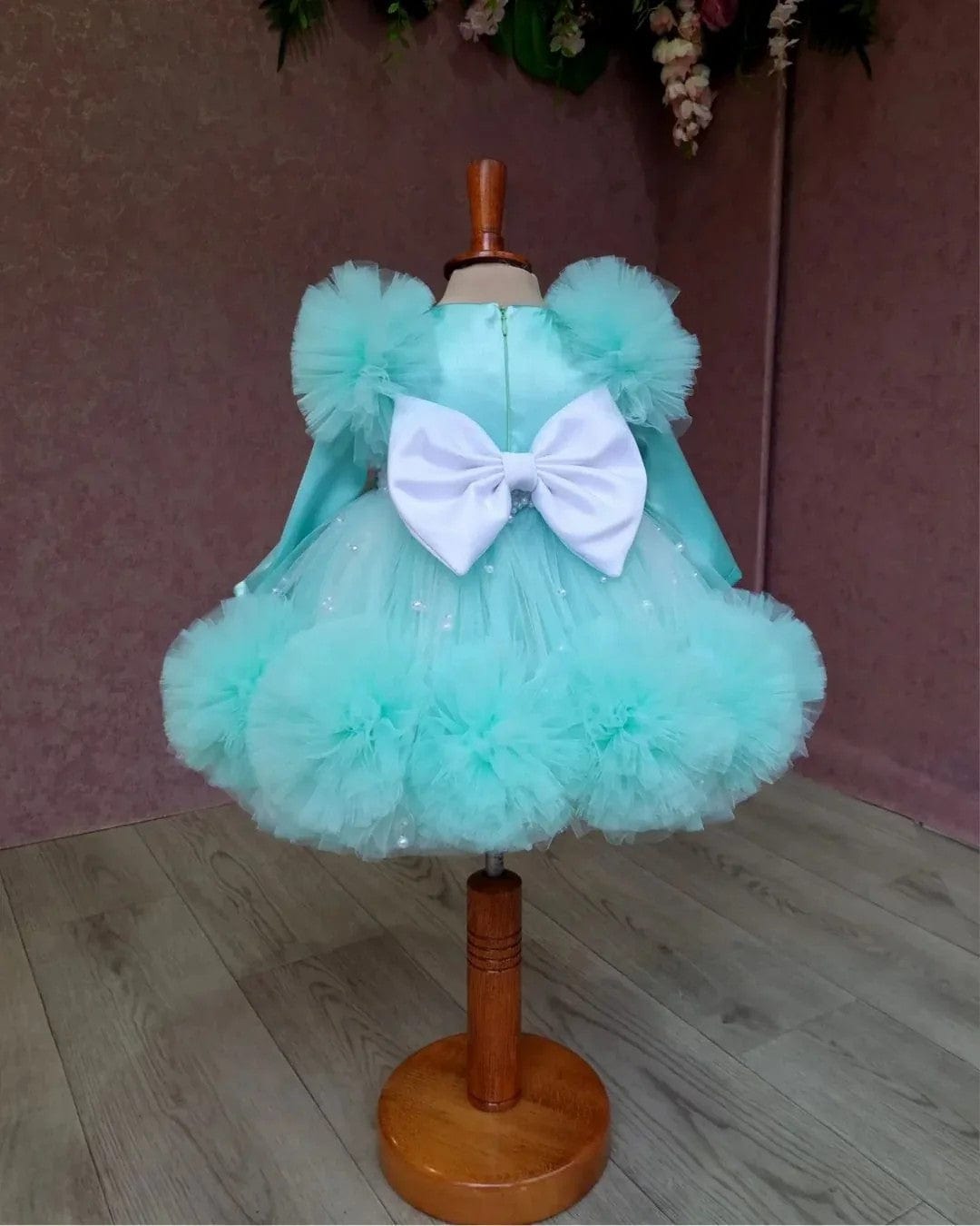 Sunnypetal Princess Tulle Knee-Length Baby Toddler Birthday Party Dresses