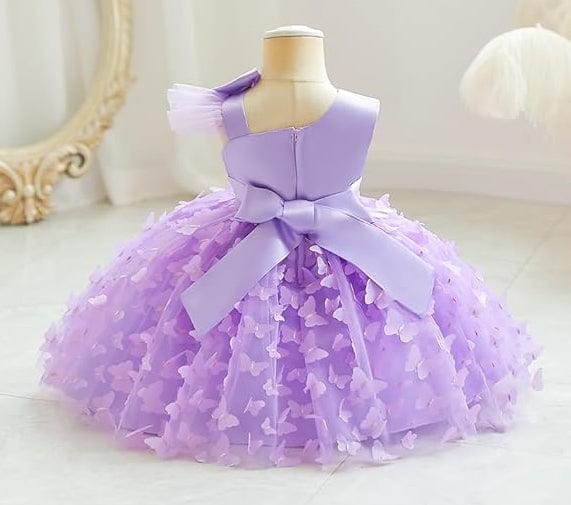 Sunnypetal Toddler Baby Girl Butterfly Tutu Dress Bowknot Princess Flower Girl Wedding Dresses