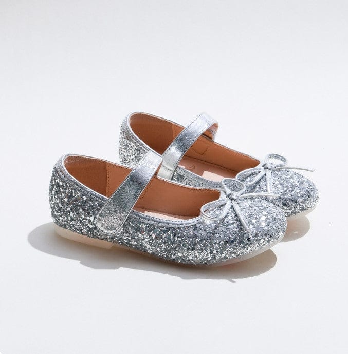 Sunnypetal Toddler/Little Girls Sequins Mary Jane Ballerina Flats Shoes Party Dress Shoes