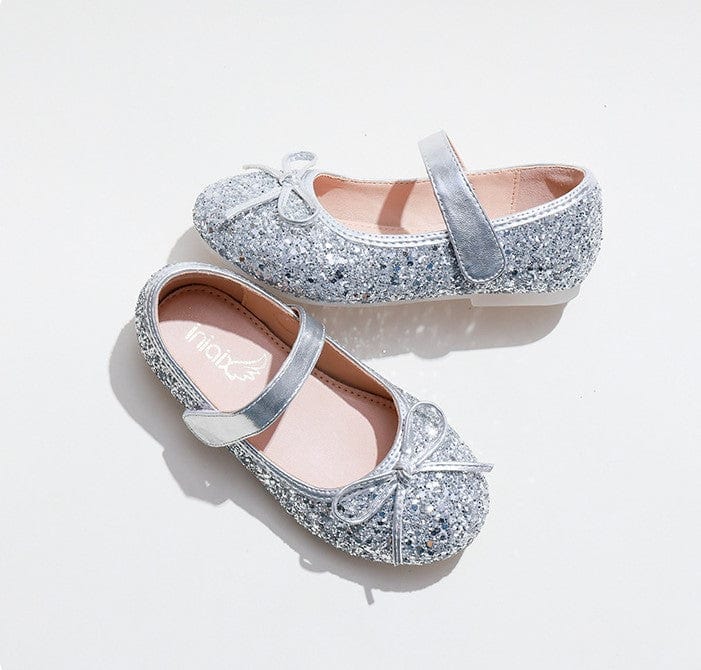 Sunnypetal Toddler/Little Girls Sequins Mary Jane Ballerina Flats Shoes Party Dress Shoes